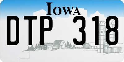 IA license plate DTP318