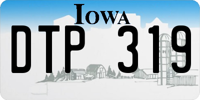 IA license plate DTP319