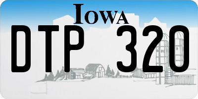 IA license plate DTP320
