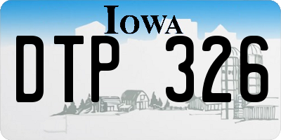 IA license plate DTP326