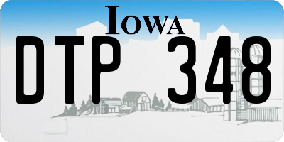 IA license plate DTP348