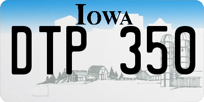 IA license plate DTP350