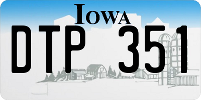 IA license plate DTP351
