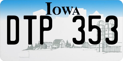 IA license plate DTP353