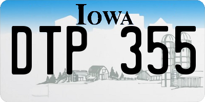 IA license plate DTP355