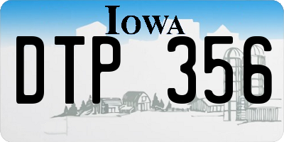 IA license plate DTP356