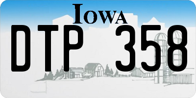 IA license plate DTP358