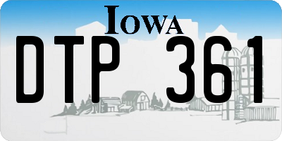 IA license plate DTP361