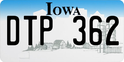 IA license plate DTP362