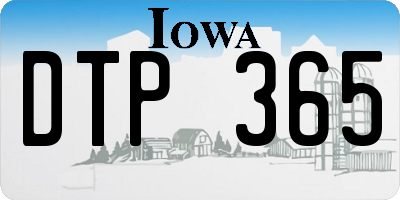 IA license plate DTP365
