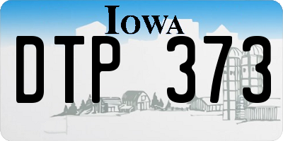IA license plate DTP373