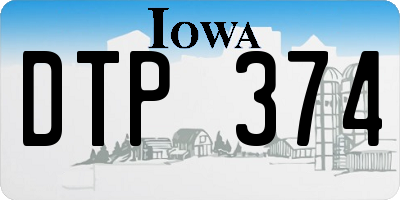 IA license plate DTP374