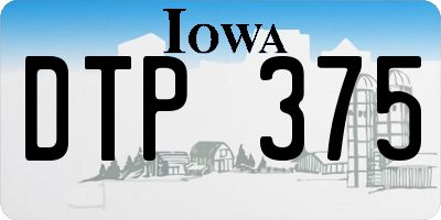 IA license plate DTP375