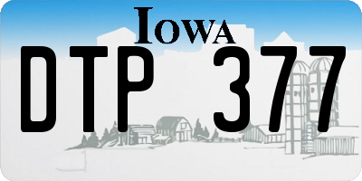 IA license plate DTP377
