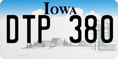 IA license plate DTP380