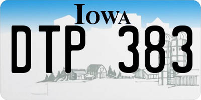 IA license plate DTP383