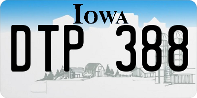 IA license plate DTP388