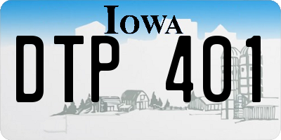 IA license plate DTP401