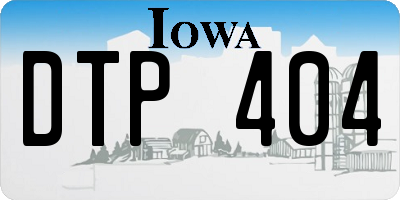 IA license plate DTP404