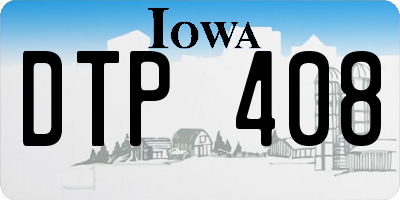 IA license plate DTP408
