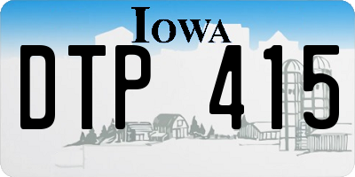 IA license plate DTP415
