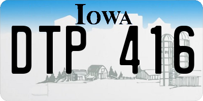 IA license plate DTP416