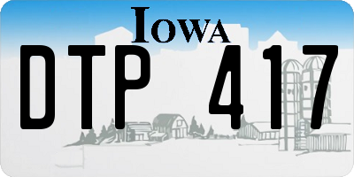 IA license plate DTP417