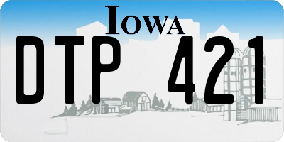 IA license plate DTP421
