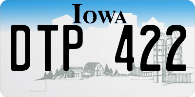 IA license plate DTP422