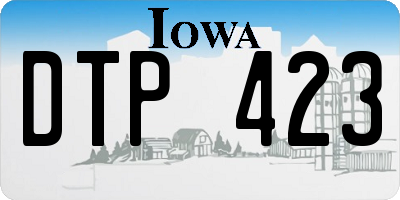 IA license plate DTP423