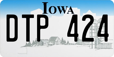 IA license plate DTP424