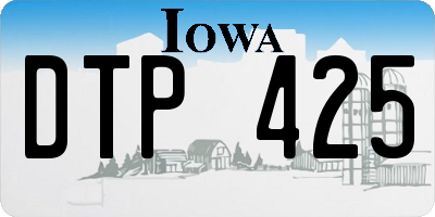 IA license plate DTP425