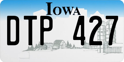 IA license plate DTP427
