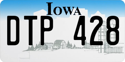 IA license plate DTP428