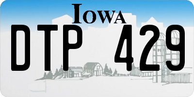 IA license plate DTP429