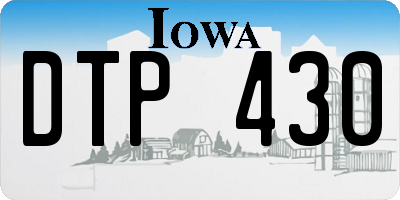 IA license plate DTP430