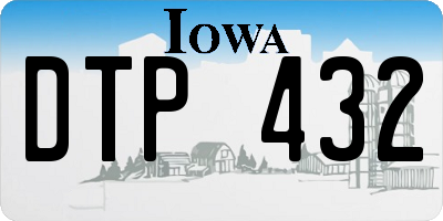 IA license plate DTP432