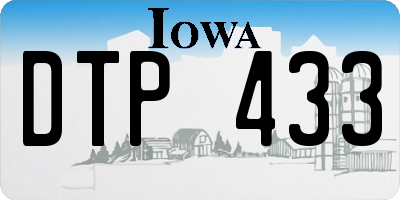 IA license plate DTP433