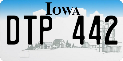 IA license plate DTP442