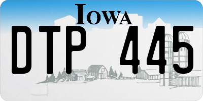 IA license plate DTP445