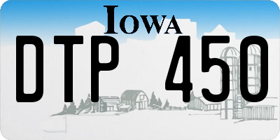 IA license plate DTP450