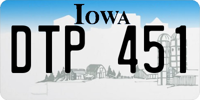 IA license plate DTP451
