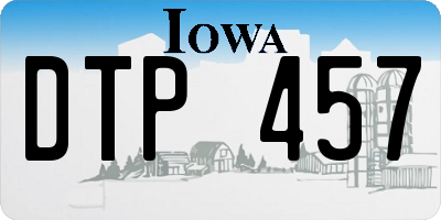 IA license plate DTP457