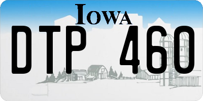 IA license plate DTP460