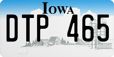 IA license plate DTP465
