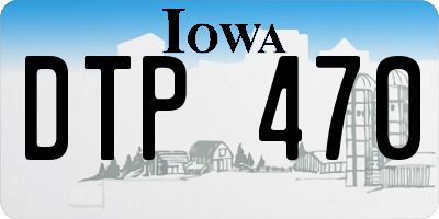 IA license plate DTP470