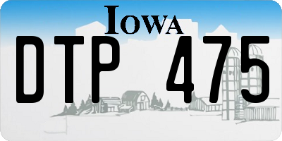 IA license plate DTP475