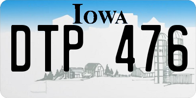 IA license plate DTP476