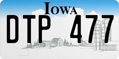 IA license plate DTP477