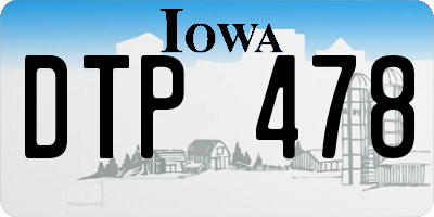 IA license plate DTP478